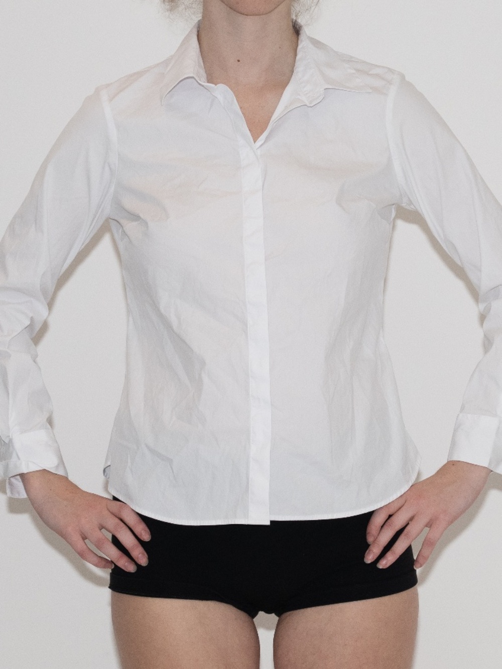 Banana republic white button up blouse never worn size 8
